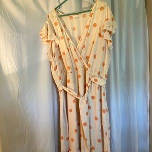 Lauren Conrad Dress 3X Peach Polka Dot